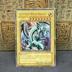 Yugioh Blue-Eyes White Dragon LOB-001 Unlimited Original Print NM - Image 1