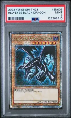 2023 YU-GI-OH! TN23-25TH ANV TIN: DUELING HEROES RED-EYES BLACK DRAGON PSA 9 - Image 1