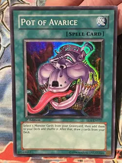 Yugioh Pot of Avarice EEN-EN037 Super Rare 1st Ed LP - Image 1