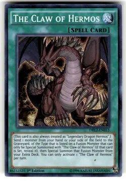 The Claw of Hermos - DRL2-EN013 - Secret Rare - 1st Edition NM Yugioh Dragons of - Image 1