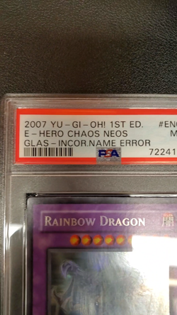 Elemental Hero Chaos Neos Rainbow Dragon Misprint Yugioh 2007 Ghost 1st PSA 9 - Image 2