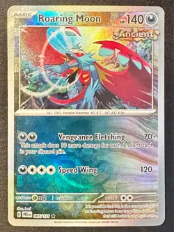 Roaring Moon 065/131 Prismatic Evolutions Pokemon Card Poke Ball Reverse Holo - Image 1