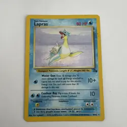 Lapras Fossil Edition Holo Pokemon Card EX/LP Condition Rare 10/62 Foil - Image 1