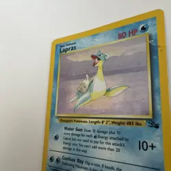 Lapras Fossil Edition Holo Pokemon Card EX/LP Condition Rare 10/62 Foil - Image 2