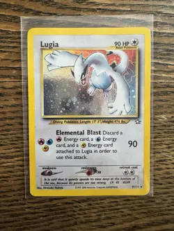 Pokemon TCG Lugia Neo Genesis Holo Rare Card 9/111 LP/MP Condition - Image 3