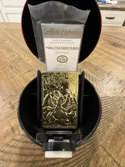 1999 Pokemon Charizard 23K Gold Plated Trading Card Nintendo Limited Edition 2oz - Image 4