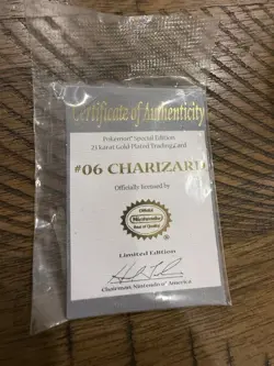 1999 Pokemon Charizard 23K Gold Plated Trading Card Nintendo Limited Edition 2oz - Image 5