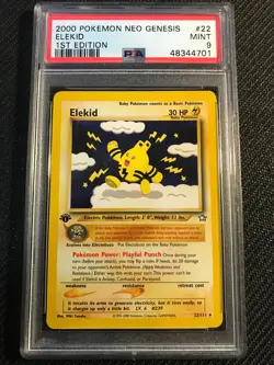 PSA 9 MINT Elekid 22 Neo Genesis 1st Edition Pokemon Card - Image 1