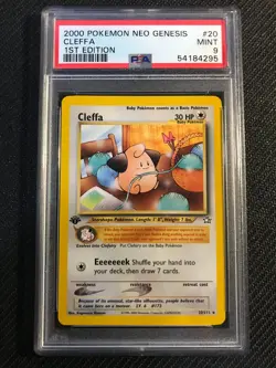 PSA 9 MINT Cleffa 20 Neo Genesis 1st Edition Pokemon Card - Image 1