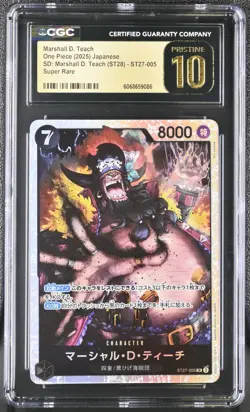 CGC PRISTINE 10 One Piece card ST27-005 SR Marshall D. Teach Japanese - Image 1