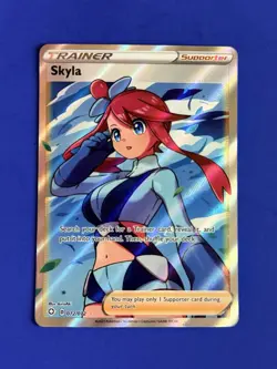Pokemon TCG Skyla Holo Ultra Rare Full Art Card Shining Fates 072/072 - Image 1