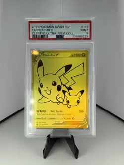 Pikachu V SWSH145 SWSH: Sword & Shield Promo Cards Holo PSA 9 - Image 1