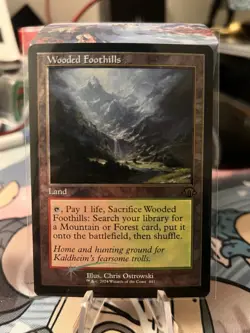 MTG Magic the Gathering Wooded Foothills Retro Frame Foil Modern Horizons 3 - Image 1