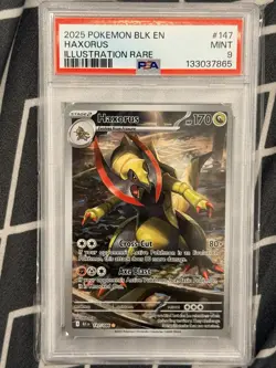 2025 Pokemon BLK EN #147/086 Haxorus Special Illustration Rare PSA 9 MINT - Image 1