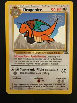 Dragonite (#149) 1999 Pokemon Black Star Movie Promo Stamped #5 - Near Mint - Image 1