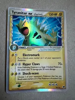 2006 Pokemon, Dragon Frontiers, #99/101 Tyranitar EX, Delta Species, Ultra Rare - Image 1