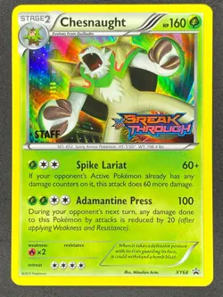 Pokemon Chesnaught Prerelease Staff XY68 XY Black Star Promo LP/NM - Image 1