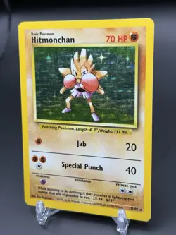 Pokemon TCG Hitmonchan Base Set 7/102 Holo 1999-2000 Wizards Base Set Copyright - Image 2