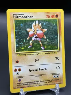 Pokemon TCG Hitmonchan Base Set 7/102 Holo 1999-2000 Wizards Base Set Copyright - Image 3