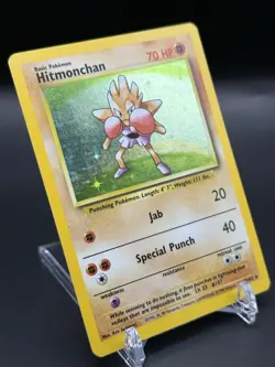 Pokemon TCG Hitmonchan Base Set 7/102 Holo 1999-2000 Wizards Base Set Copyright - Image 4