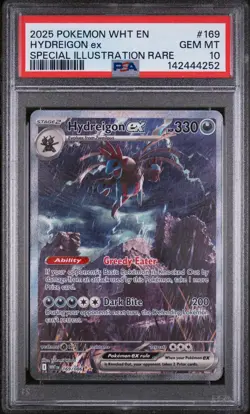 2025 POKEMON WHT EN-WHITE FLARE SPECIAL ILLUSTRATION RARE HYDREIGON EX PSA 10 - Image 1