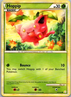 Hoppip 67/123 Common HeartGold & SoulSilver Pokemon Lightly Played - Image 1