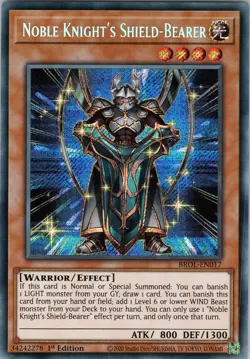 Yu-Gi-Oh - Noble Knight's Shield-Bearer BROL-EN017 - Secret Rare, 1st Edition NM - Image 1