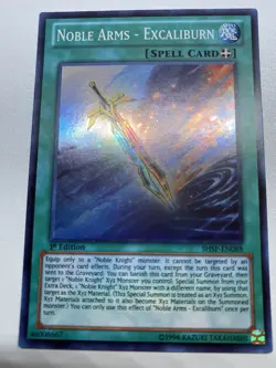 Yugioh Noble Arms - Excaliburn 1st Edition Super Rare SHSP-EN088 MP - Image 1