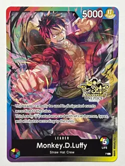 Monkey.D.Luffy Leader 3rd Anniversary Tournament 3 Brothers Pack - GRADEABLE - - Image 2
