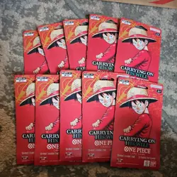 One Piece OP-13 Carrying on His Will Sleeved Booster Pack LOT of 10 Sealed NEW - Image 1