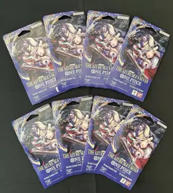 Lot of 8 OP14 Sleeved Blister Booster Packs - One Piece - The Azure Sea’s Seven - Image 1