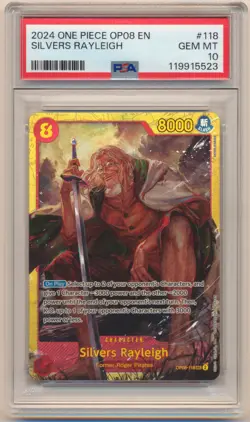 2024 ONE PIECE OP08 SILVERS RAYLEIGH #.118 PSA 10 - Image 1