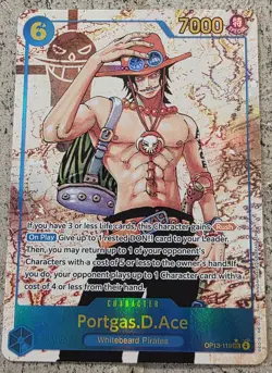 One Piece TCG Portgas D Ace Alt Art SEC OP-013 Carrying On His Will English - Image 2