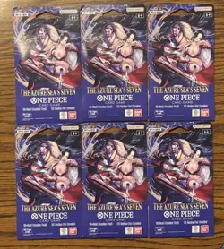 Lot Of 6 One Piece TCG The Azure Sea's Seven sealed Booster Packs English - Image 1