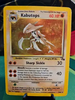 Kabutops Holo Fossil 9/62 Unlimited Edition HP Pokemon Card 1999 WOTC Vintage - Image 1