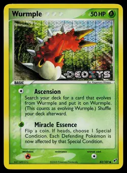 Pokemon Card - Wurmple Deoxys 82/107 Reverse Holo Stamped - Image 1