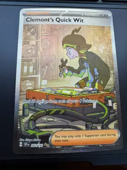 Clemonts Quick Wit 243/191 Special Illustration Rare Surging Sparks Pokemon Card - Image 1
