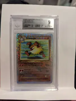 Primeape Reverse Holo Foil Legendary Collection Pokemon Card - BGS 9 MINT - Image 1