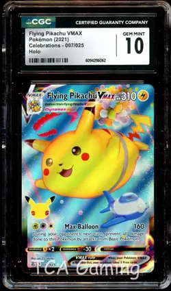 CGC 10 GEM MINT Flying Pikachu VMAX 007/025 FULL ART HOLO Pokemon Card 062 - Image 1