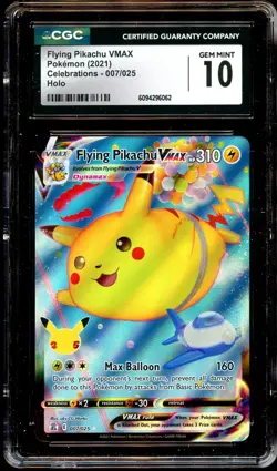 CGC 10 GEM MINT Flying Pikachu VMAX 007/025 FULL ART HOLO Pokemon Card 062 - Image 2