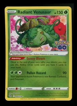 Radiant Venusaur 004/078 Pokemon GO 2022 SHINY Pokemon Card TCG - Image 1