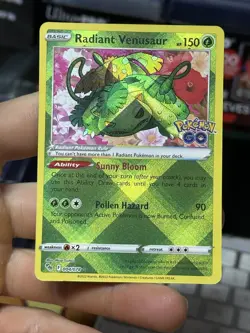Radiant Venusaur 004/078 Pokemon GO 2022 SHINY Pokemon Card TCG - Image 3