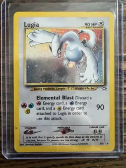 Pokemon TCG Lugia Neo Genesis Holo Rare Card 9/111 MP Condition - Image 2