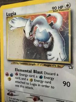 Pokemon TCG Lugia Neo Genesis Holo Rare Card 9/111 MP Condition - Image 5