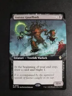 Sinister Gnarlbark (Extended Art) Rare MTG Lorwyn Eclipsed Commander - Image 1
