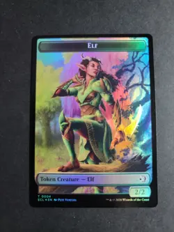 Elf / Treasure (Foil) Token MTG Lorwyn Eclipsed - Image 1