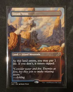 MTG Steam Vents #0348 Reversible Borderless Lorwyn Eclipsed Rare NM IN HAND - Image 1