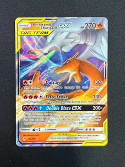 Pokemon TCG Reshiram Charizard GX Tag Team Card 20/214 Unbroken Bonds - Image 1