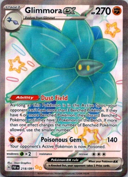 Glimmora ex 218/091 Shiny Ultra Rare Pokemon TCG SV: Paldean Fates NM - Image 1