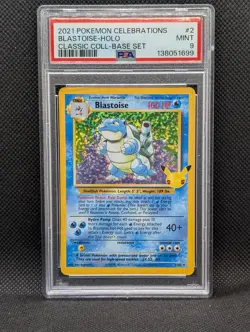 2021 POKEMON CELEBRATIONS CLASSIC COLLECTION #2 BLASTOISE HOLO PSA 9 - Image 1